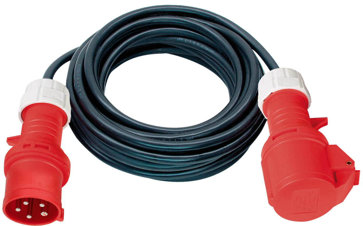 Verlängerungskabel CEE 5-polig IP44 mit Phasenwender 400V/32A/10m schwarz