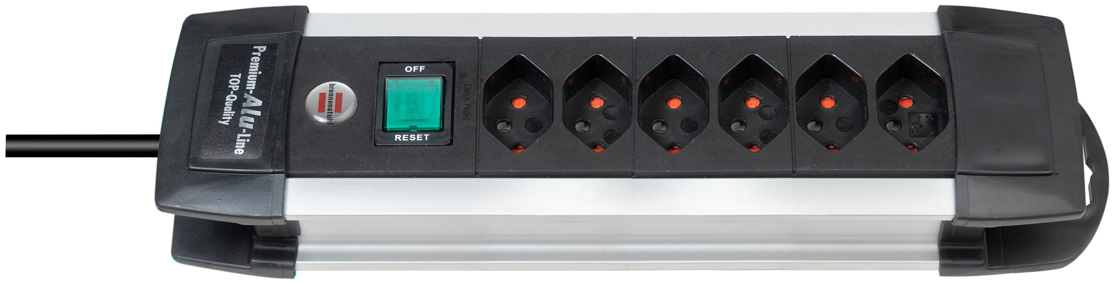 Steckdosenleiste Premium-Alu-Line 6-fach